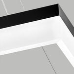 Modern Rectangular LED Pendant Light in Matte Black for Kitchen Island and Dining Room