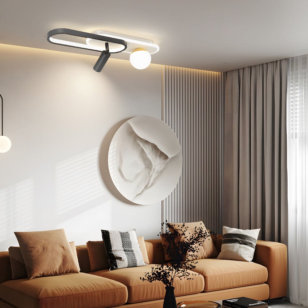 Linear LED Ceiling Light with Adjustable Color Temperature, Modern Architectural Fixture