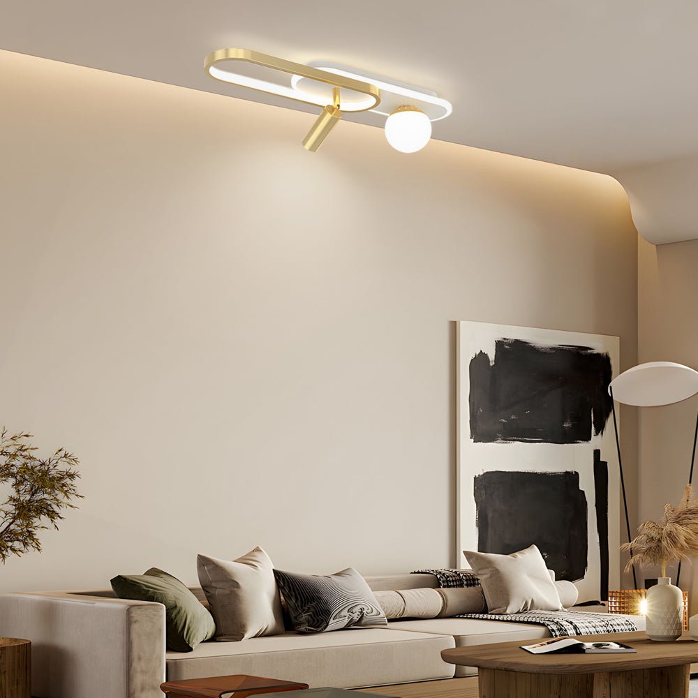 Linear LED Ceiling Light with Adjustable Color Temperature, Modern Architectural Fixture