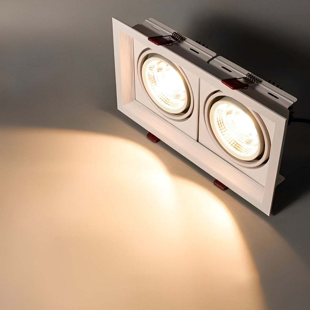 Modern Twin-Head Adjustable LED Recessed Ceiling Spotlight in Black or White