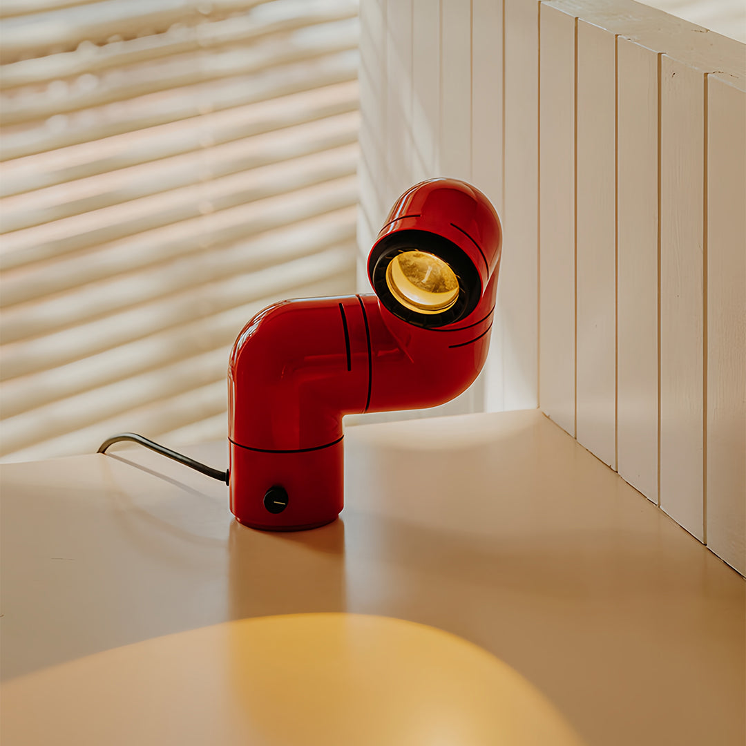 Modern Rotating Pipe Table Lamp with LED Warm Light