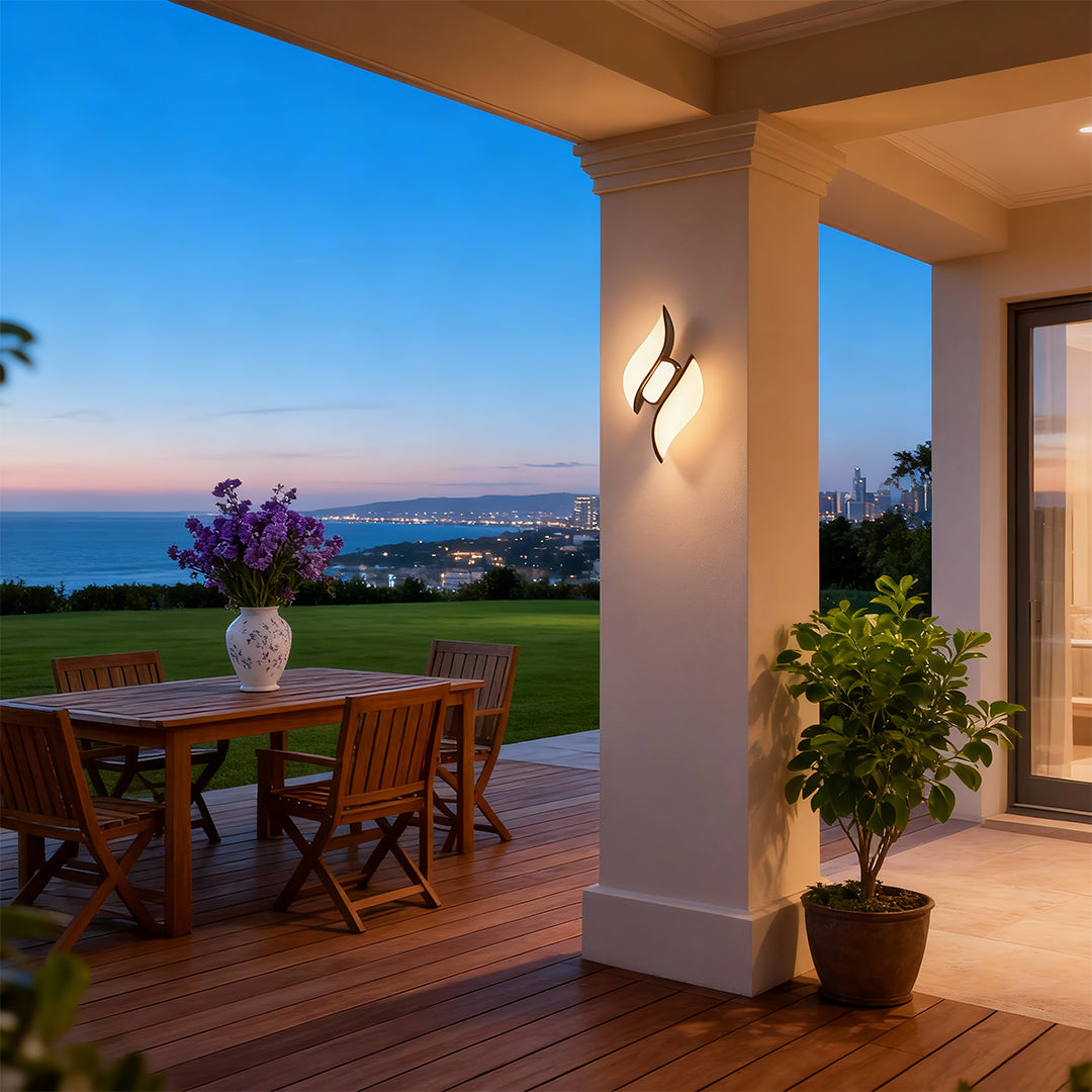 Modern Minimalist Outdoor Wall Sconce in Matte Black, IP65 Waterproof LED