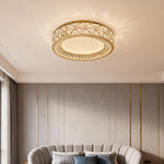 Aurelia Crystal Flush Mount Ceiling Light in Champagne Gold