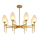 Lumina Brass Glass Chandelier – Modern Minimalist Ceiling Light