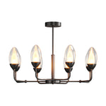 Luxury Copper Modern Chandelier with Clear Glass Shades