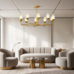 Luxury Copper Modern Chandelier with Clear Glass Shades