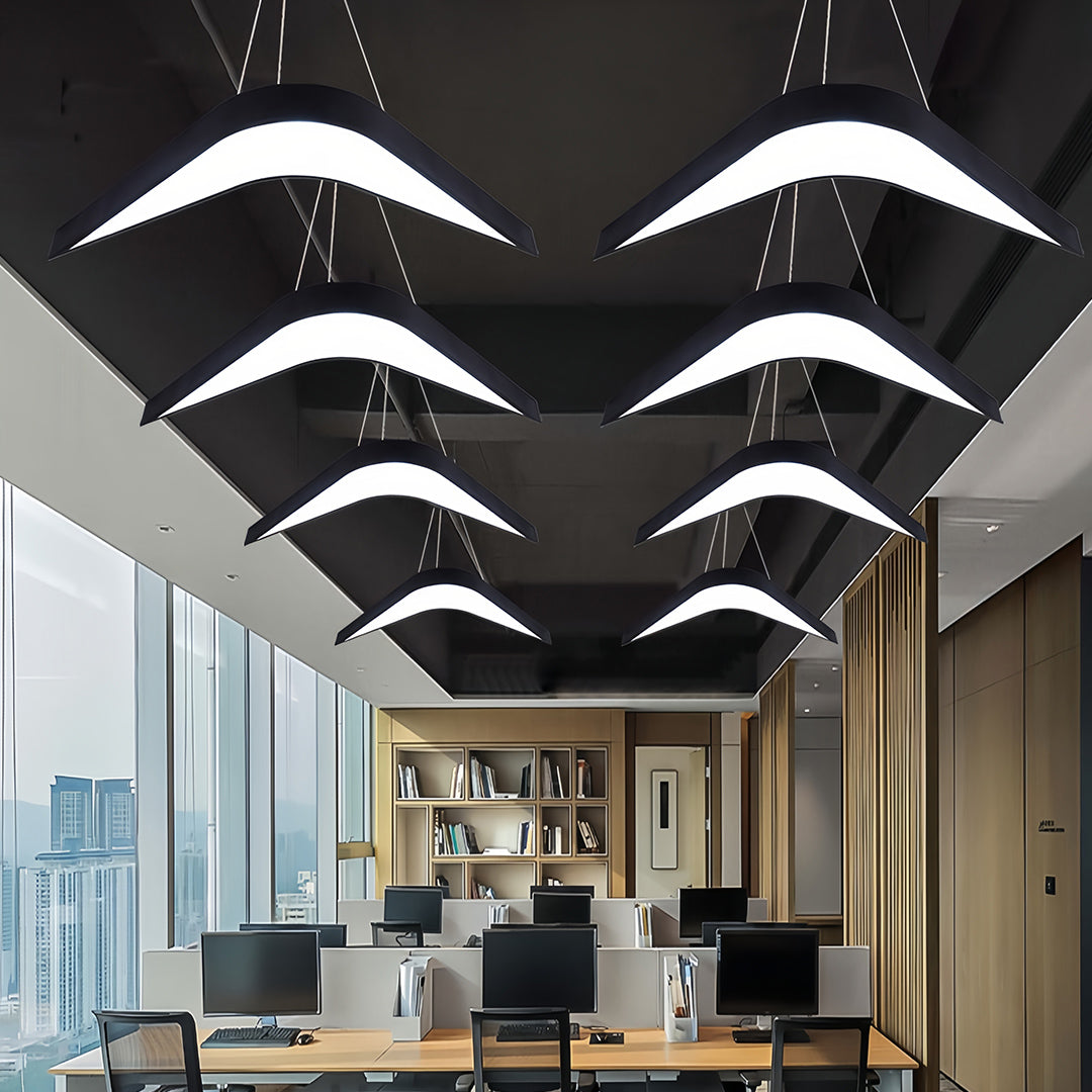 Swallowtail Wrought Iron LED Chandelier | Modern Geometric Pendant Light