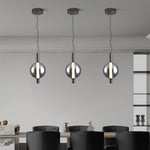 Lumina Modern Pendant Light – Minimalist LED Glass Shade in Silver