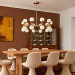 Nordic Bubble Glass Chandelier in Polished Copper with Clear Glass Shades