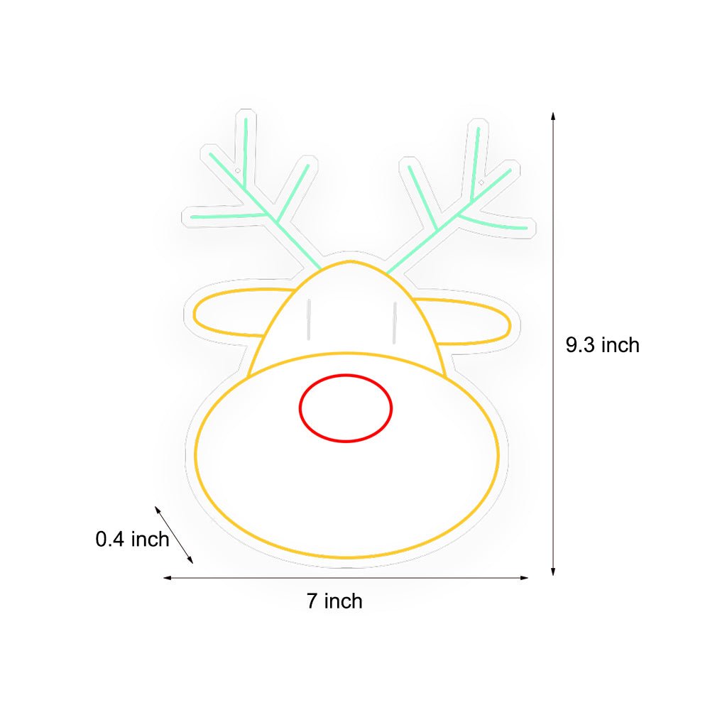 LED Neon Reindeer Head Wall Art with Dimmer – Modern Holiday Glow