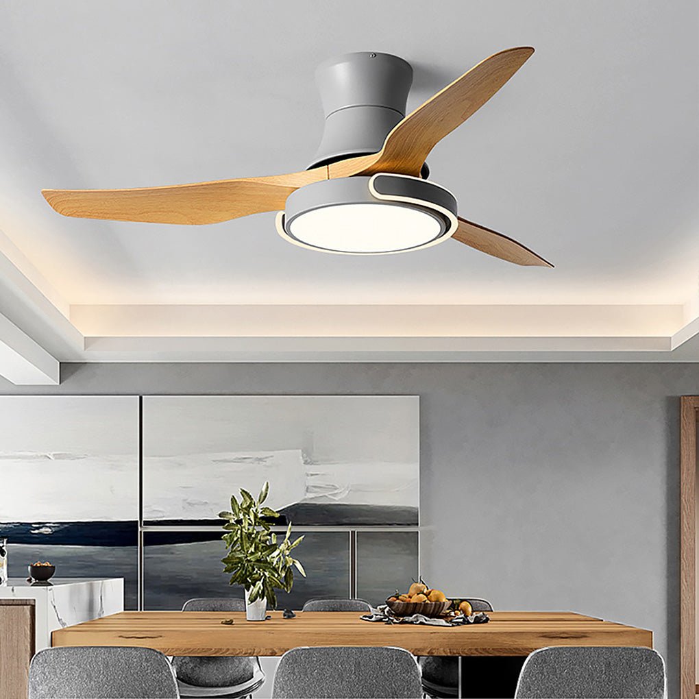 Modern Ceiling Fan with Dimmable LED Light and Remote Control