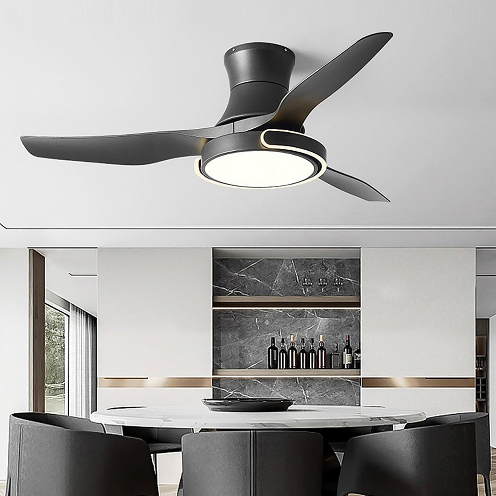 Modern Ceiling Fan with Dimmable LED Light and Remote Control