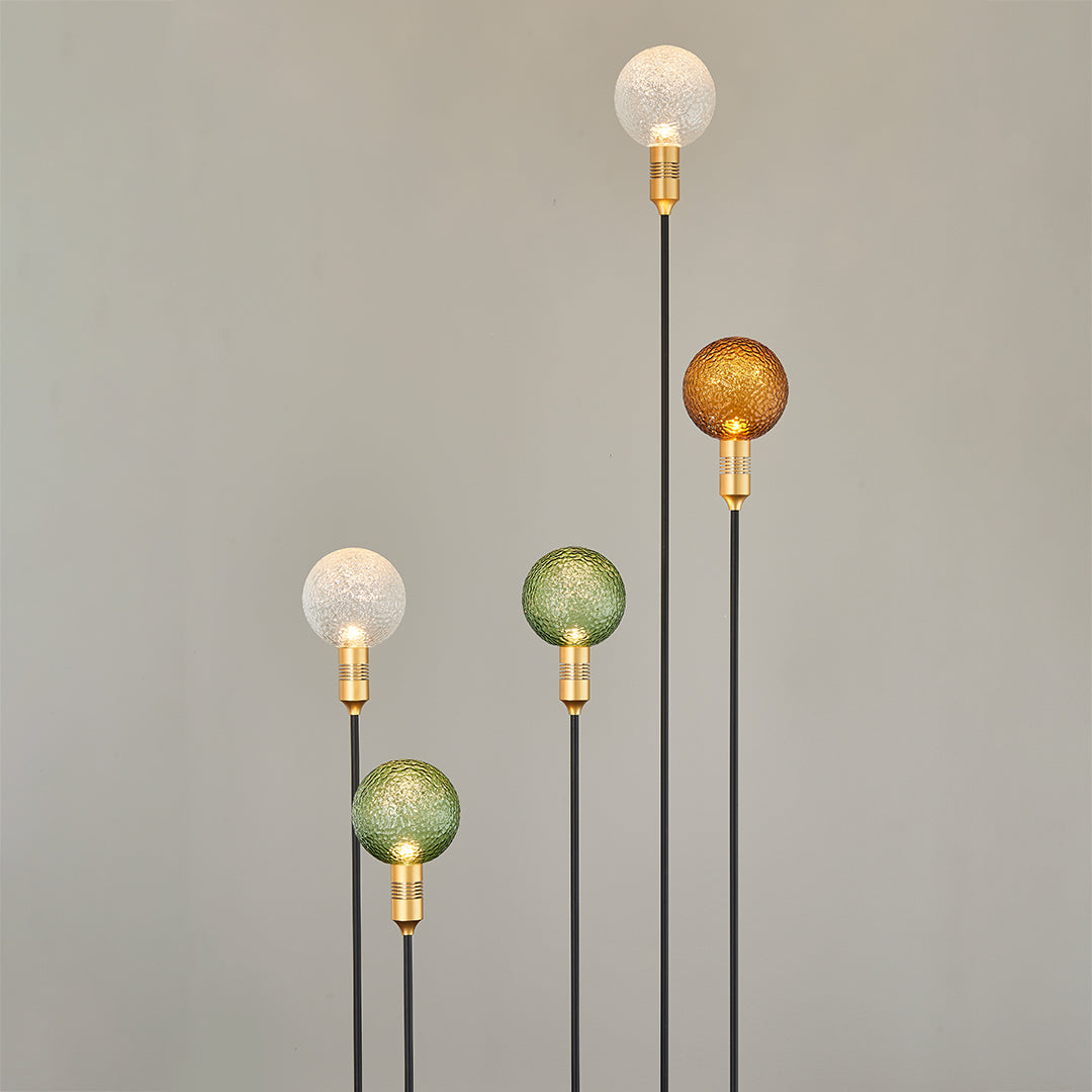 Reed Path Landscape Lighting with Glass Sphere Shade, Outdoor LED Garden Lamp