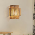 Wabi-Sabi Wall Sconce with Natural Hemp Rope Accent