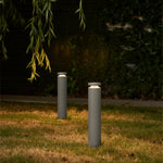 Modern Outdoor Bollard Light for Pathways | Sand-Gray Aluminum LED