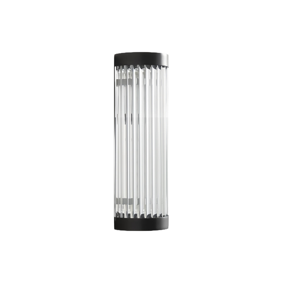 Cylinder Outdoor Wall Sconce in Stainless Steel with Warm LED Glow