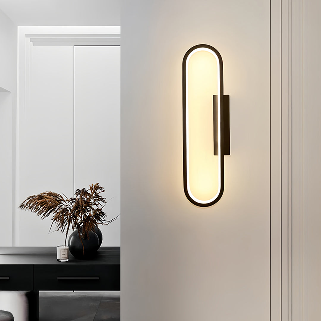 Modern Minimalist Oval LED Wall Sconce with Warm Ambient Glow