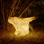 Artisan Resin Tree Stump Outdoor Landscape Light with Warm LED Glow