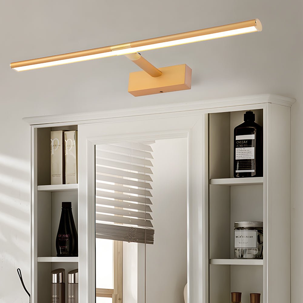 Adjustable LED Vanity Light with Retractable Rod in Matte Aluminum