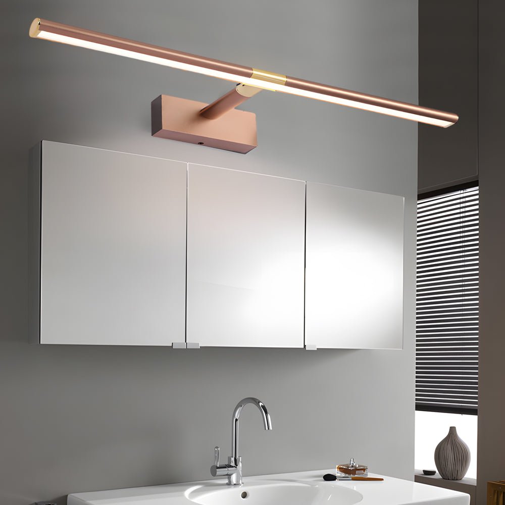 Adjustable LED Vanity Light with Retractable Rod in Matte Aluminum