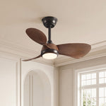 Nordic Retro Ceiling Fan with LED Light – 3-Blade Inverter Motor