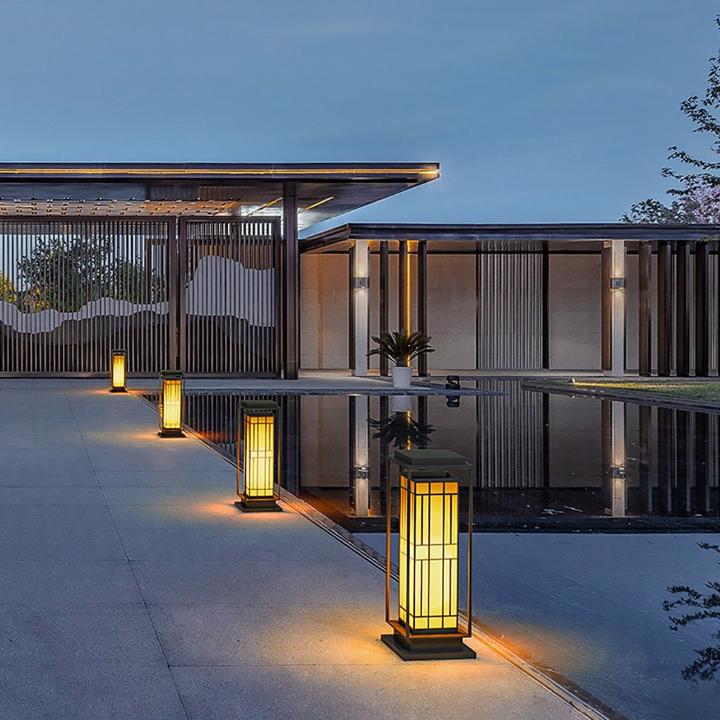 Asian-Inspired Solar Path Lantern with Retro LED Warm Glow