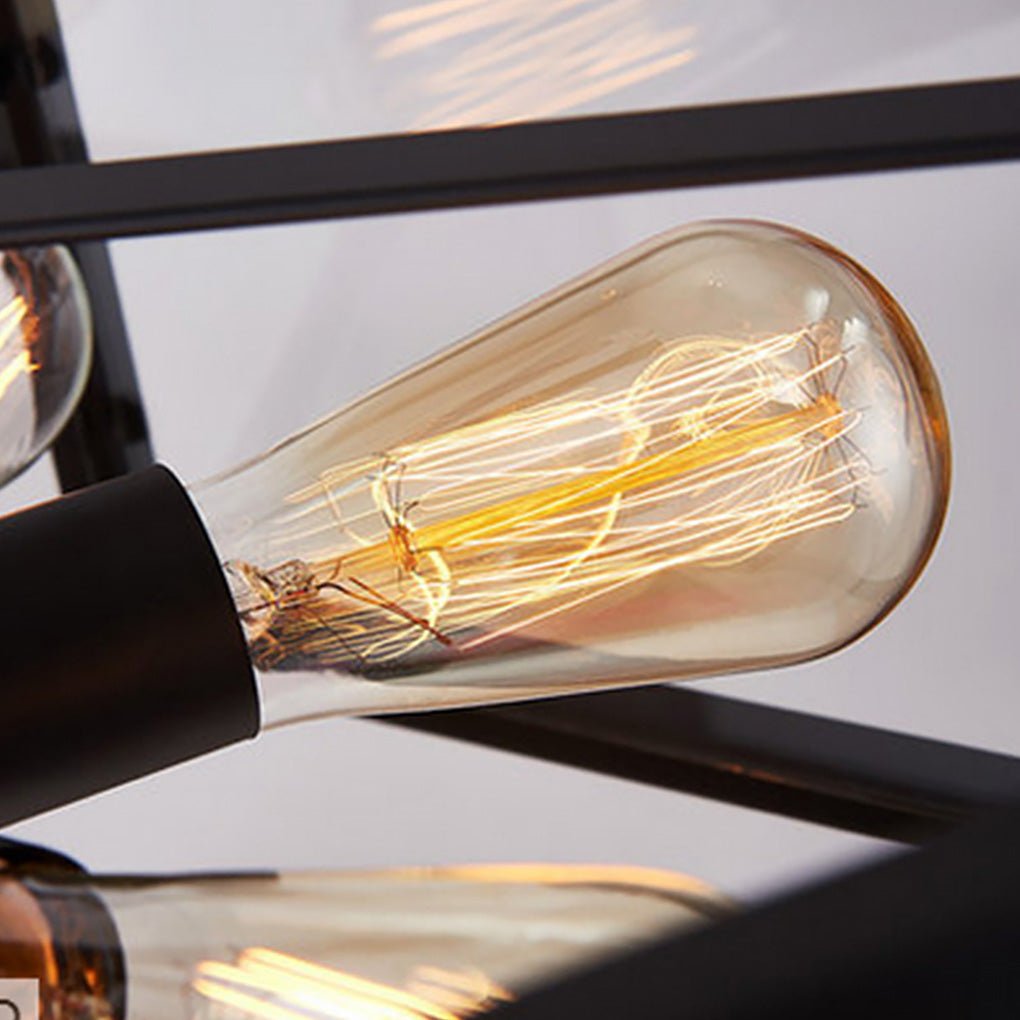 Retro Creative Geometric Hexagonal Glass Led Ceiling Light For Cafe Restaurant