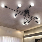 Aurelia Eight-Light Spherical Glass Ceiling Lamp in Matte Black