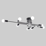 Aurelia Eight-Light Spherical Glass Ceiling Lamp in Matte Black