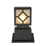 Retro European Solar Bollard Light with Frosted Glass Shade