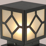 Retro European Solar Bollard Light with Frosted Glass Shade