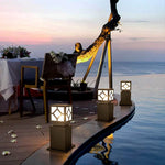 Retro European Solar Bollard Light with Frosted Glass Shade