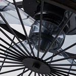 Retro Industrial Timing Three Speed Wind Regulation Mute Cage Ceiling Fan Lamp