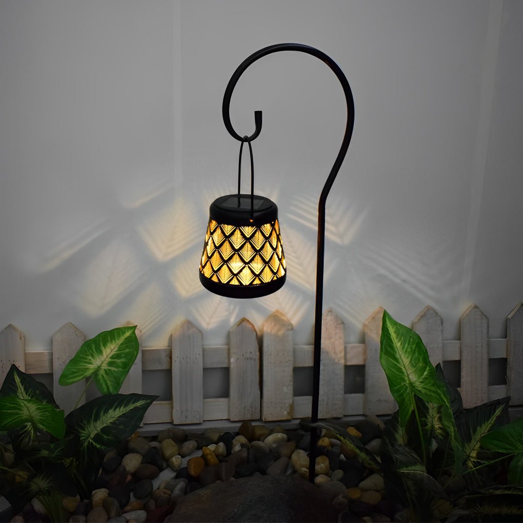 Artisan Solar Pendant Lanterns with Iron Mesh – Set of Two for Outdoor Ambiance