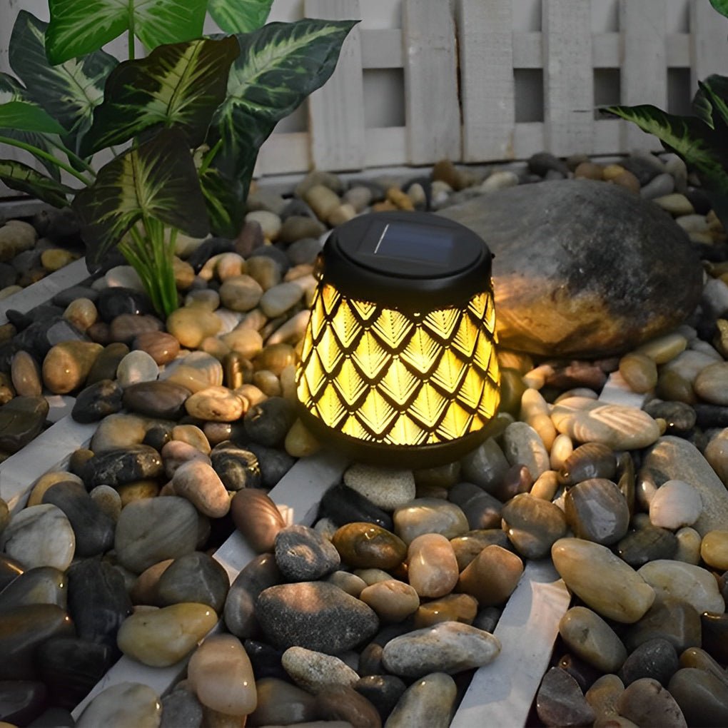 Artisan Solar Pendant Lanterns with Iron Mesh – Set of Two for Outdoor Ambiance