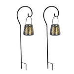 Artisan Solar Pendant Lanterns with Iron Mesh – Set of Two for Outdoor Ambiance