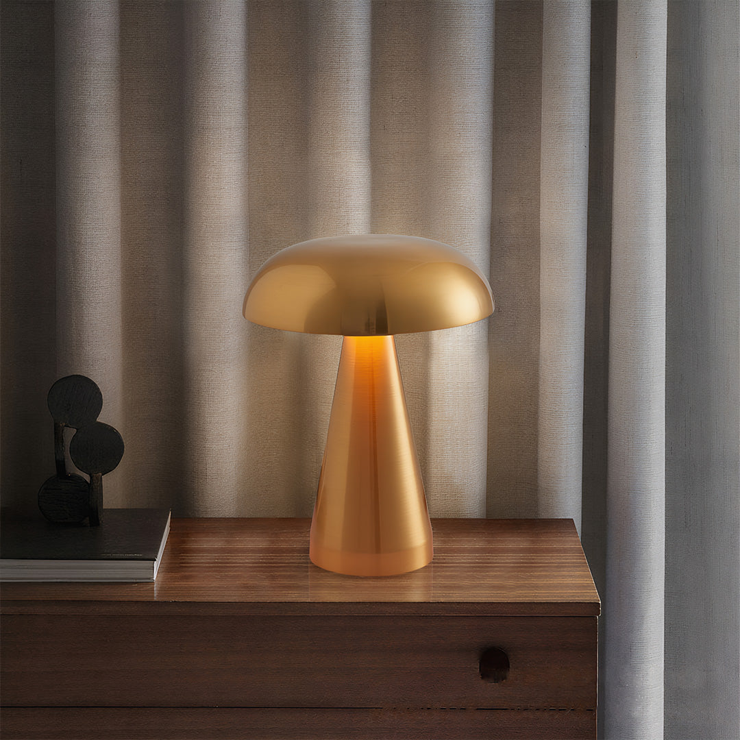 Mushroom Table Lamp, Retro Metal Dimmable LED Desk Light