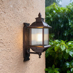 Classic Aluminum Outdoor Wall Lantern with Clear Glass Shade