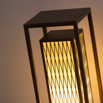 Classic Asian Courtyard Rectangular LED Outdoor Wall Light in Brown