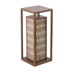 Classic Asian Courtyard Rectangular LED Outdoor Wall Light in Brown