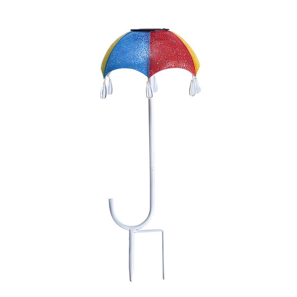 Retro Iron Umbrella Solar Pathway Lights with Multicolor LED Glow
