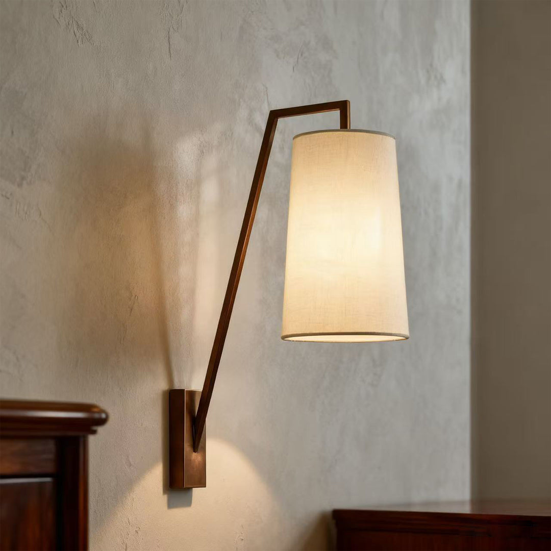 American Retro Iron Wall Sconce with Fabric Shade
