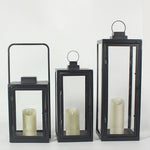 Retro Wrought Iron Glass Candle Holder Outdoor Windproof Portable Lamp
