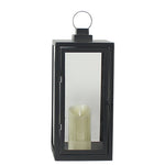 Retro Wrought Iron Glass Candle Holder Outdoor Windproof Portable Lamp