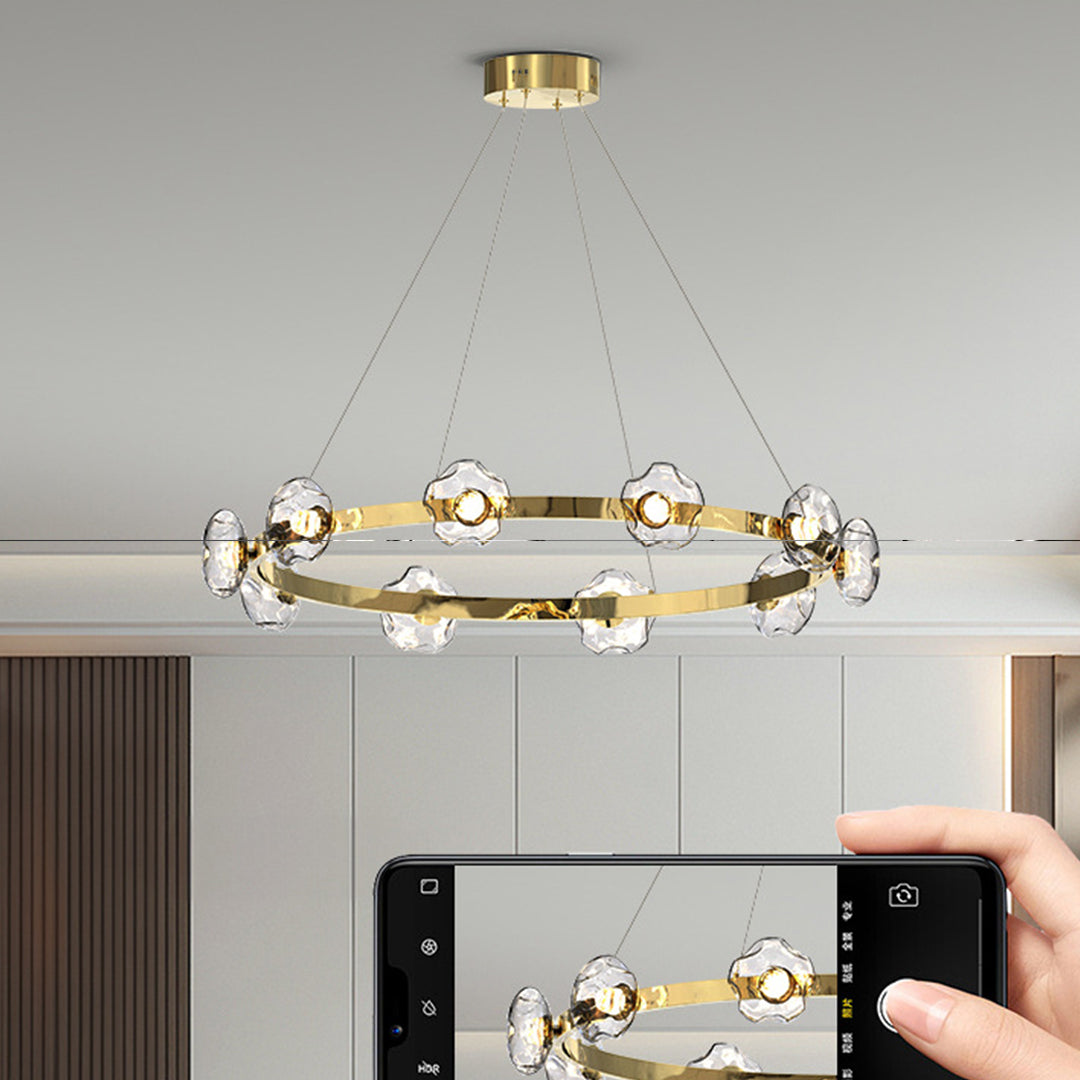 Lumina Ring LED Chandelier — Modern Nordic Glass Pendant Light