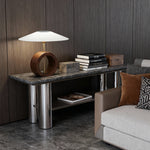 Nordic Walnut Wood Table Lamp with Beige Fabric Shade
