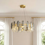Lumière de Cristal Contemporary Crystal Chandelier with Adjustable Chain