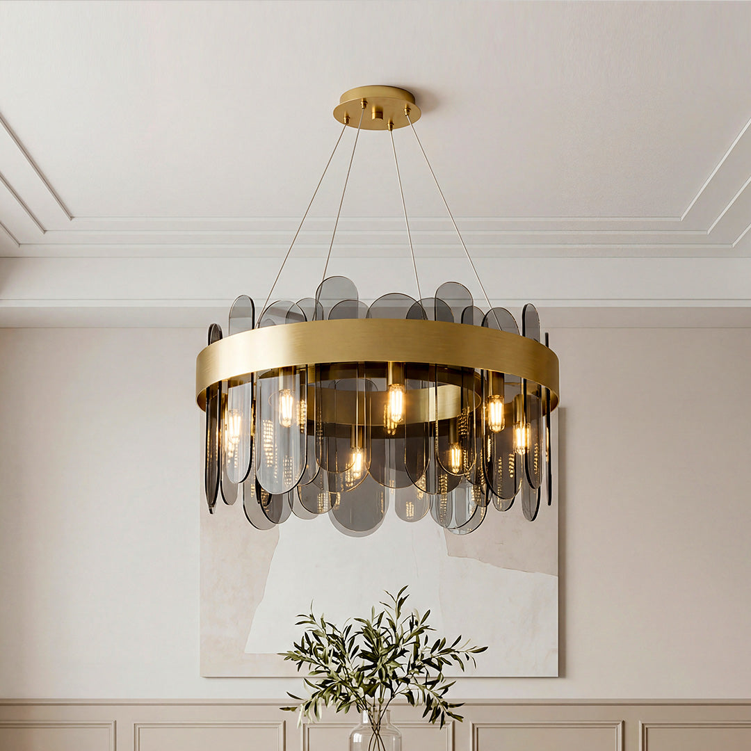 Lumina Glass Chandelier — Modern Luxury Pendant for Dining & Living Spaces