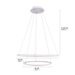 Modern Led Chandelier Minimalist 2 Ring Geometric Lights With Adjustable Height