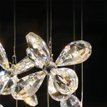 Italian Rock Crystal Chandelier with Flower-Shaped Crystal Shades